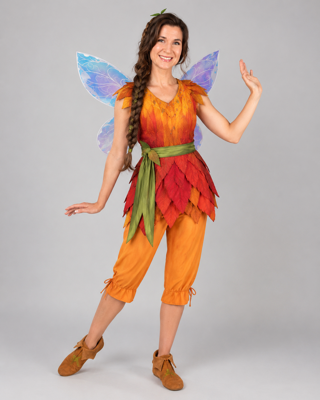 Autumn woodland fairy character with wings